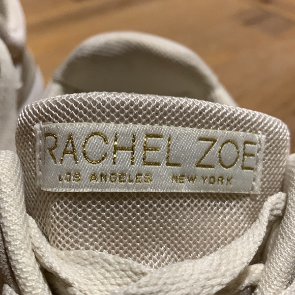 RACHEL ZOE - Sophie Beige & Taupe Retro Mesh Lace Up Cushion Sneakers Size 8.5 - Picture 4 of 16